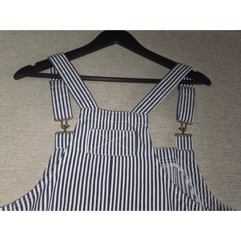 NWT Imily Bela Striped Overall Mini Dress Blue White Pinafore Pocket Size L - Picture 7 of 7